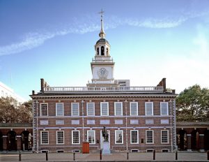 The Independence Hall you can visit after leaving New York and moving to Pennsylvania.
