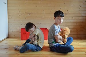 Children with toys.